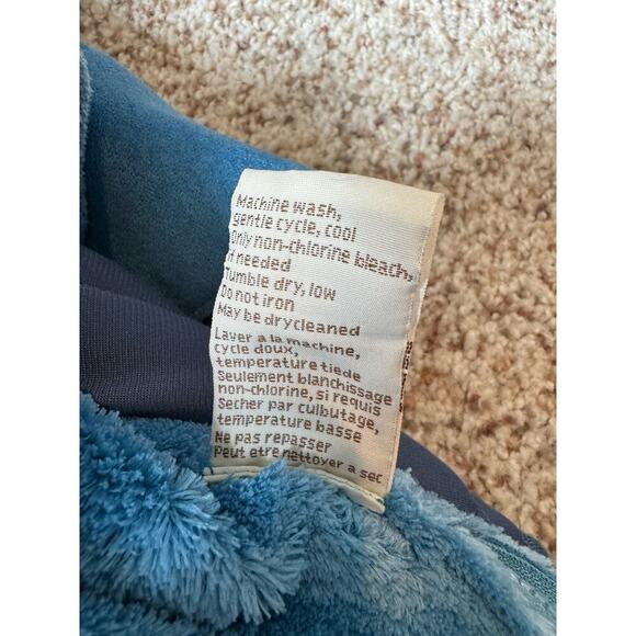 Tsunami Blue faux suede faux fur 1/2 zip pull over, sweater/jacket/coat size sm - Picture 10 of 11